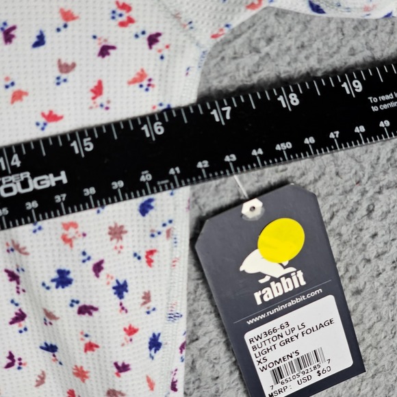 Rabbit Henley Shirt Women XS Foliage Waffle Knit Long Sleeve Pullover - Picture 5 of 11